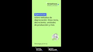 🚨Ejercicios sobre métodos de depreciación línea recta decreciente unidades de producción y más [upl. by Hauge]