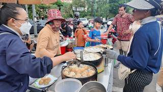 Exploring Phnom Penh 4k Most Popular Street Food Nom Krok [upl. by Nyssa]