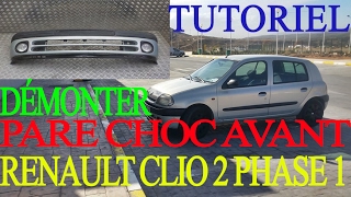 Démontage pare choc avant RENAULT CLIO 2 Phase 1  تفكيك الصدام الامامي رينو كليو 2  tutoriel [upl. by Mojgan]