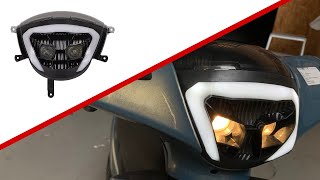 Koplamp LED 20 monteren  Piaggio Zip Euro4 [upl. by Auohc]