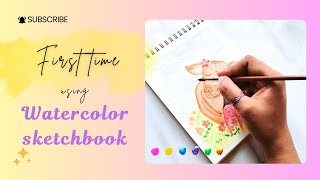 Trying out new watercolor sketchbookEasy watercolor painting [upl. by Matrona]