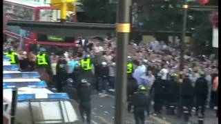 West Ham vs Millwall Hooligan Riots outside Upton Park [upl. by Anailli]