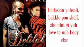 Mavado  Delilah LYRICS ON SCREEN 2011 Dancehall music [upl. by Leftwich]