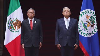 Ceremonia de bienvenida al primer ministro de Belice Juan Antonio Briceño [upl. by Krik12]