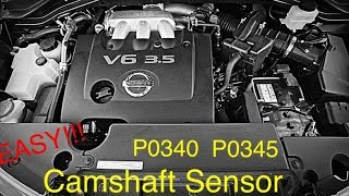 Nissan Murano Camshaft Position Sensor Replacement P0340 amp P0345 [upl. by Prussian758]