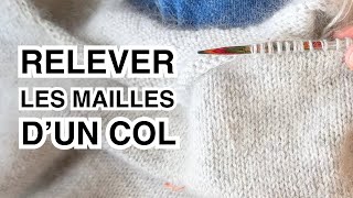 Comment relever les mailles pour tricoter le col dun pull [upl. by Devonna]