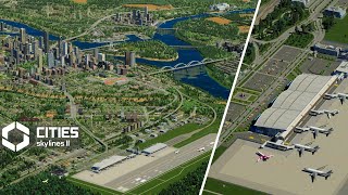 Building a Realistic City with Airport Trains Trams and Cargo in Cities Skylines 2 [upl. by Egon]