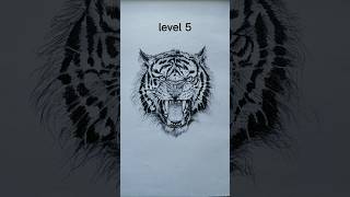 Drawing tiger level 07 👀🐅 tiger drawingtiger tigerdrawing drawing art artist shorts [upl. by Bevan]