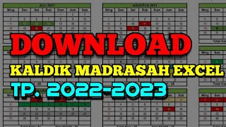 Kalender Pendidikan Madrasah Tahun Pelajaran 20222023 Berbentuk Excel Download Kaldik Madrasah [upl. by Hiett398]