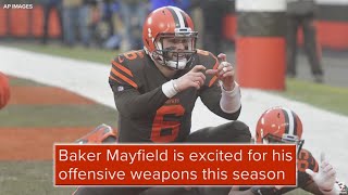 Baker Mayfield ‘probably will just close my eyes throw it and hope’ Browns playmakers catch passes [upl. by Mandie]