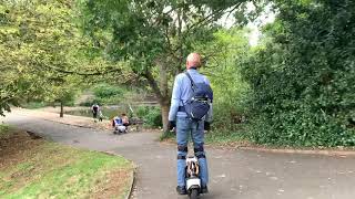 Kingsong s18 electric unicycle on small park hills [upl. by Elmer]