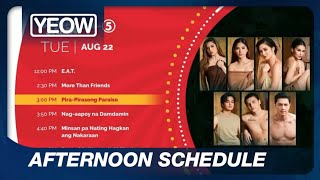 HD TV5  Afternoon Schedule 22AUG 2023 [upl. by Harrat]