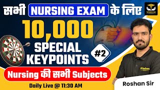 ALL NURSING EXAM PREVIEW  10000 SPECIAL KEY POINTS CLASS  By Roshan Sir  Wisdom Nursing Classes [upl. by Nilrem593]