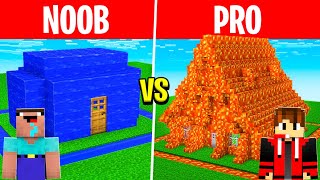 NOOB vs PRO WATER VS LAVA HOUSE BUILD CHALLENGE In Minecraft [upl. by Ttelracs]