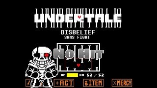 No Hit Undertale Disbelief Sans Fight  beta Undertale FanGame [upl. by Decato]