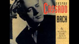 JS Bach · Cello Suite No 5 in C Minor Sarabande Gaspar Cassado [upl. by Shimberg]