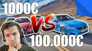 AUTO 1000€ VS AUTO 100000€   PARTE 2 [upl. by Suiremed560]