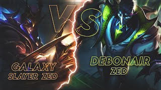 Debonair Zed VS Galaxy Slayer Zed  SKIN COMPARISON [upl. by Etteb]