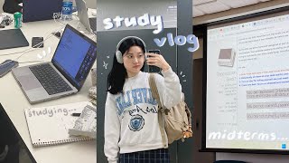 study vlog ☁️ midterms season late nights at library cramming for exams uni life 📑 [upl. by Ansell267]