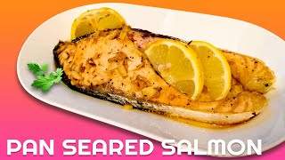 PAN SEARED SALMON STEAK WITH GARLIC AND LEMON  CH SECRET RECIPES [upl. by Dorion]