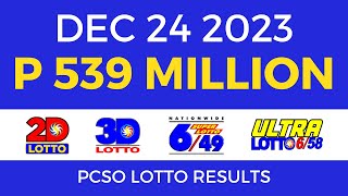 Lotto Result December 24 2023 9pm PCSO [upl. by Assed]