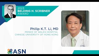 ASN 2023 Belding H Scribner Award Dr Li MD [upl. by Eekorehc]