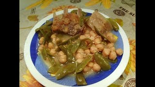 cocido de garbanzos con habichuelas verdes [upl. by Blancha]