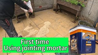 POINTING THIS PATIO WITH JOINT IT SIMPLE GROUTING POINTING MORTAR [upl. by Refiffej]