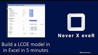 Build a LCOE model in Excel in 5 minutes [upl. by Winnifred]