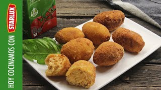 Croquetas de atún arroz y tomate frito [upl. by Delanty315]