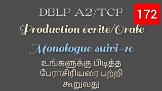 Monologue suivi10  Production Orale  DELF A2 and TCF [upl. by Reamonn]