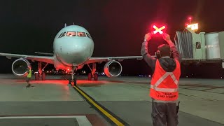 Marshalling Air Canada A320 in to Gate at YOW Ottawa International Airport [upl. by Eriha]