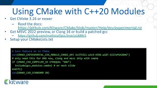 import CMake  2023 State of C20 modules in CMake  Bill Hoffman  CppNow 2023 [upl. by Sadnalor]