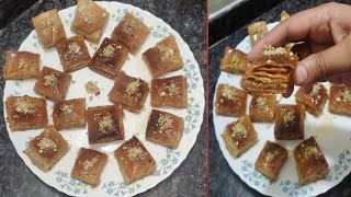 Baklava recipe with homemade sheetsFamous middle eastern dessertBaklava recipe Indian style [upl. by Hoes435]