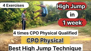 SSC CPO High Jump Technique  Top 4 exercises for High Jump  High Jump Practice  cpohighjump cpo [upl. by Anilam460]