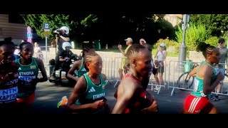 Marathoner Shankule Gebreslase and Gardadi fighting at the World Athletics Championships 2023 [upl. by Tavy494]