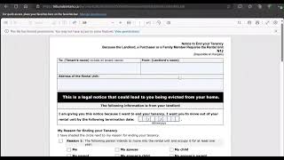 How To Fill N12 Notice to End Tenancy Because the Landlord Purchaser Family Member Need To Move In [upl. by Adnorahc44]