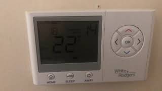 How To Unlock White Rodgers Thermostat Keypad  UP300C [upl. by Theodore509]