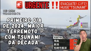 URGENTE‼️ MAIOR E MAIS FORTE TERREMOTO COM TSUNAMI DA DÉCADA ACABA DE ATINGIR O JAPÃO [upl. by Alaekim]