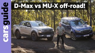 Isuzu DMax vs Isuzu MUX 2025 review New 4x4 dualcab pickup and 4WD 7seat SUV compared offroad [upl. by Edd]