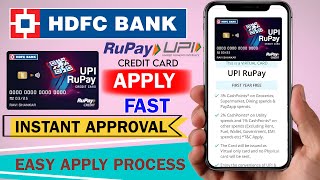 HDFC Bank Rupay UPI Credit Card Apply  INSTANT APPROVAL  How to Apply hdfc bank upi credit card [upl. by Trueblood]