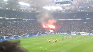 Schalke vs Dortmund Pyroshow Derby 09032013 [upl. by Lucrece]