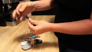 How to put a Tesla key fob on a keyring  EVStoriescom [upl. by Islehc]