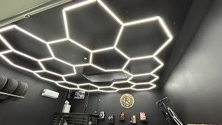 Dream Garage Build  Ep 4  Hexagon lighting install ￼ [upl. by Anehsuc]