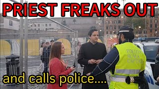 Confronting a Vatican Priest who falsely accuses and calls police outside Vatican City [upl. by Glynda]