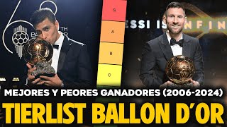 🔴 MEJORES Y PEORES GANADORES del BALÓN DE ORO 20062024 [upl. by Ennovart]