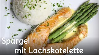 Grüner Spargel mit Lachskotelette  SWEETLIFESUNSHINE [upl. by Annoif]