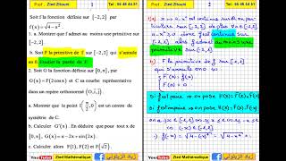 01 Primitive Correction Exercice Primitive Bac Math Science  Technique [upl. by Eiramnna]