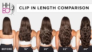 Clip In Hair Extensions Length Guide  HHEO [upl. by Lenra786]