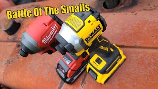 DEWALT ATOMIC 20V Compact Impact Driver DCF850 Vs Milwaukee FUEL 285320 Impact Driver [upl. by Valorie375]